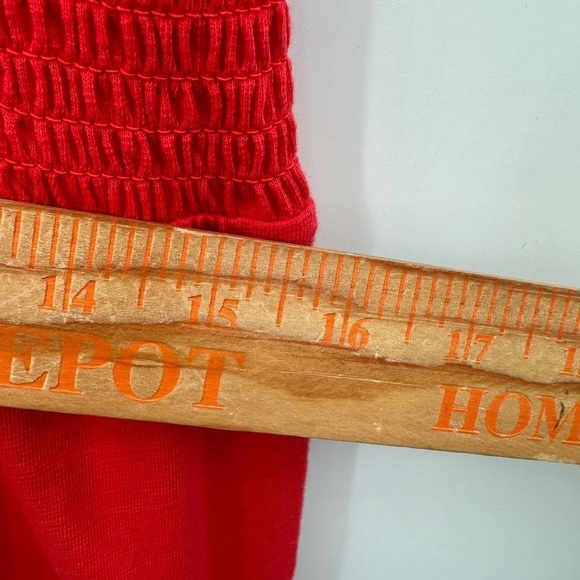 NWT LUCKY BRAND flutter sleeve tiered red maxi 100% cotton boho chic Sundress L - Picture 12 of 14